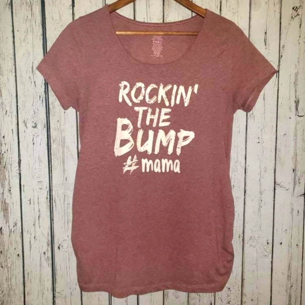 (LG) George Maternity Graphic Tee With Ruched Sides | Rockin' The Bump
